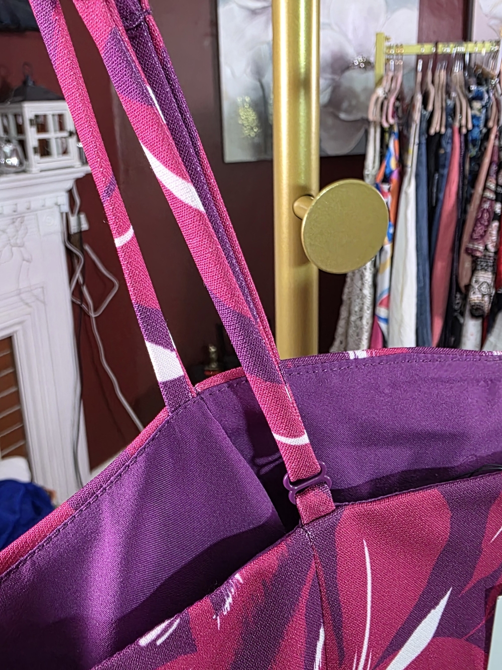 French Connection Tropical Print Mini Dress Pink Purple Strappy‎ NWT - Picture 5 of 9